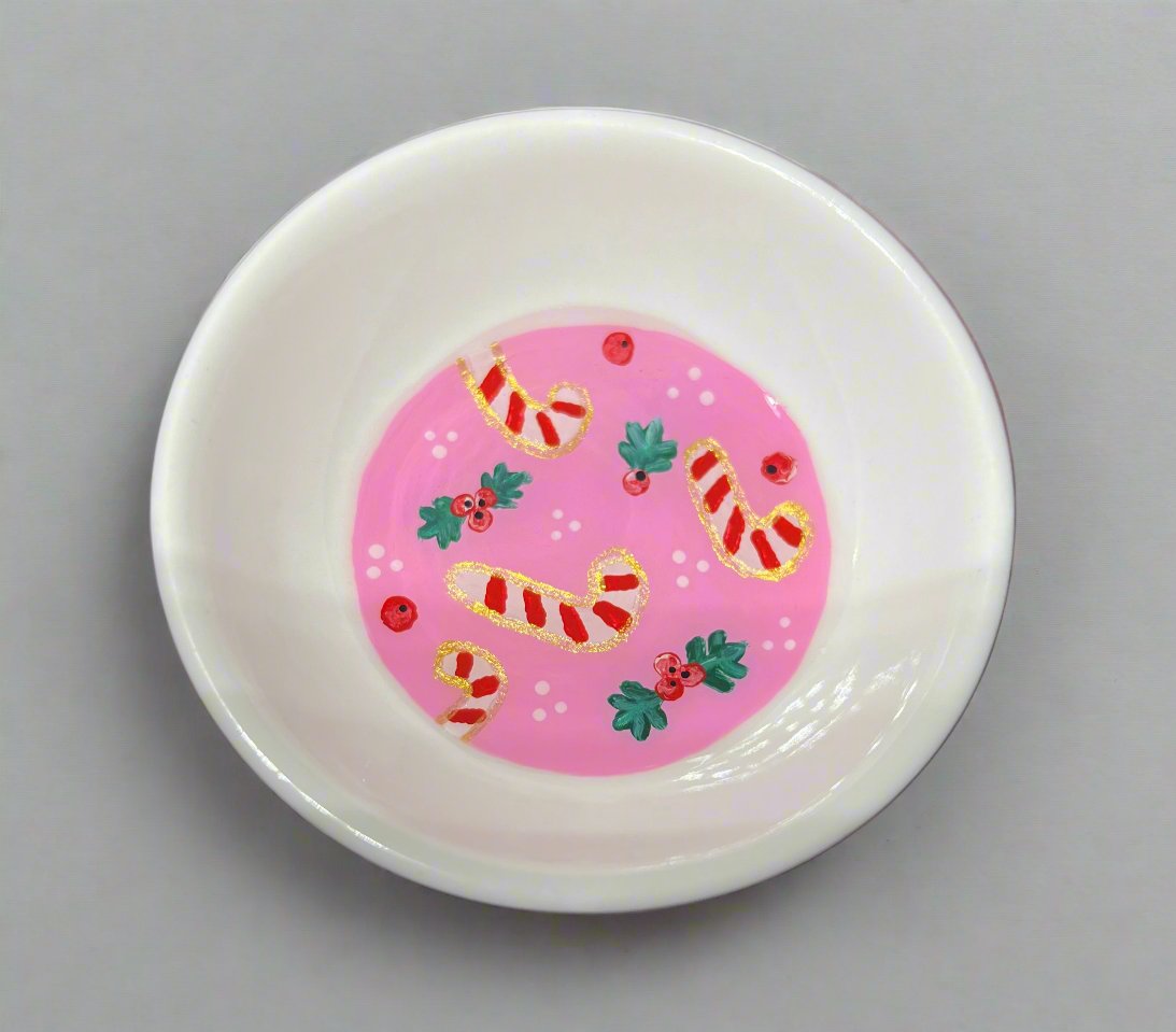 Circle Shaped Candy Cane Trinket Tray